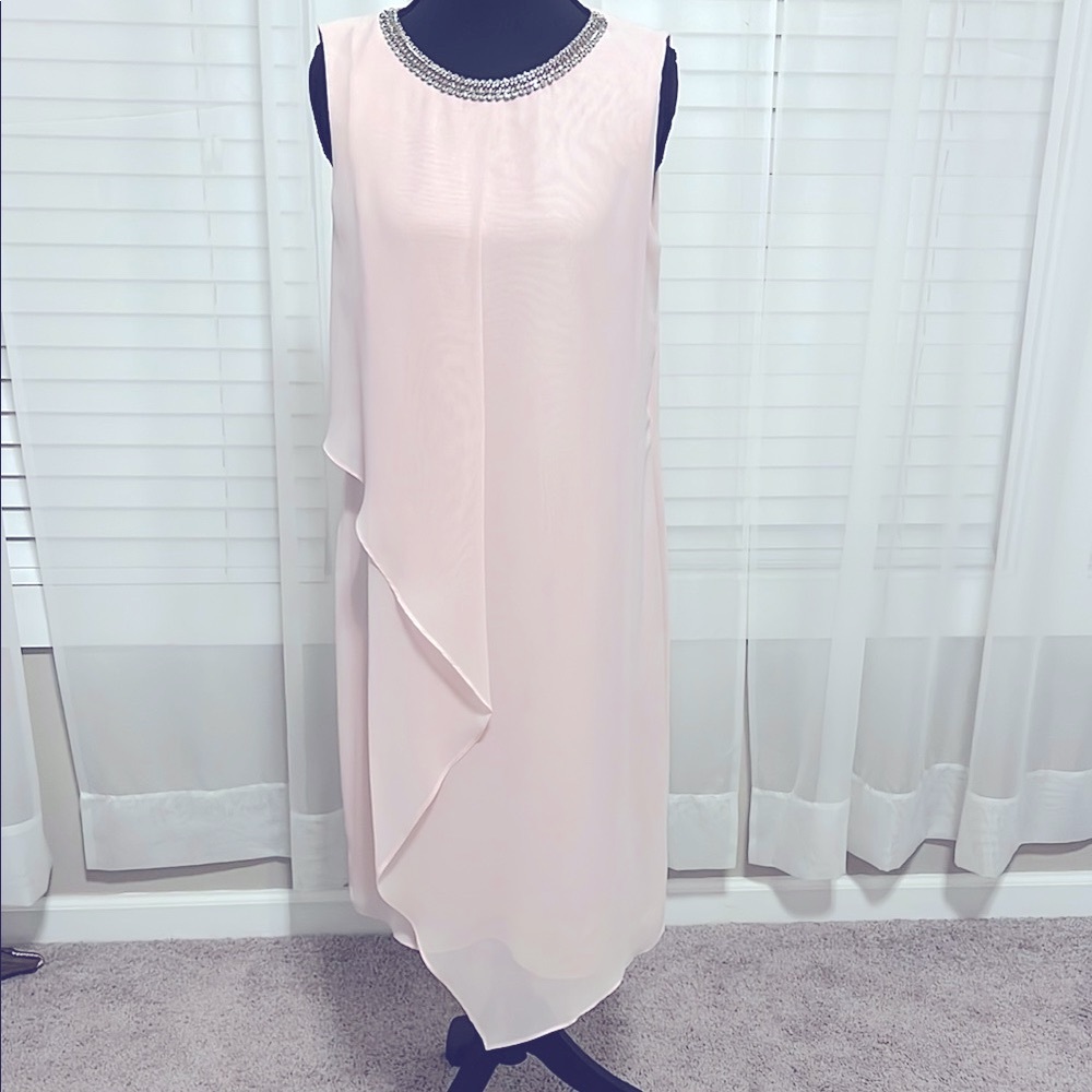 Pink Asymmetrical Sleeveless Sheath Dress for Weddings